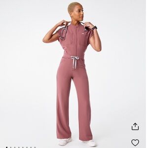 Figs Mauve Rafaela Wide Leg Jumpsuit